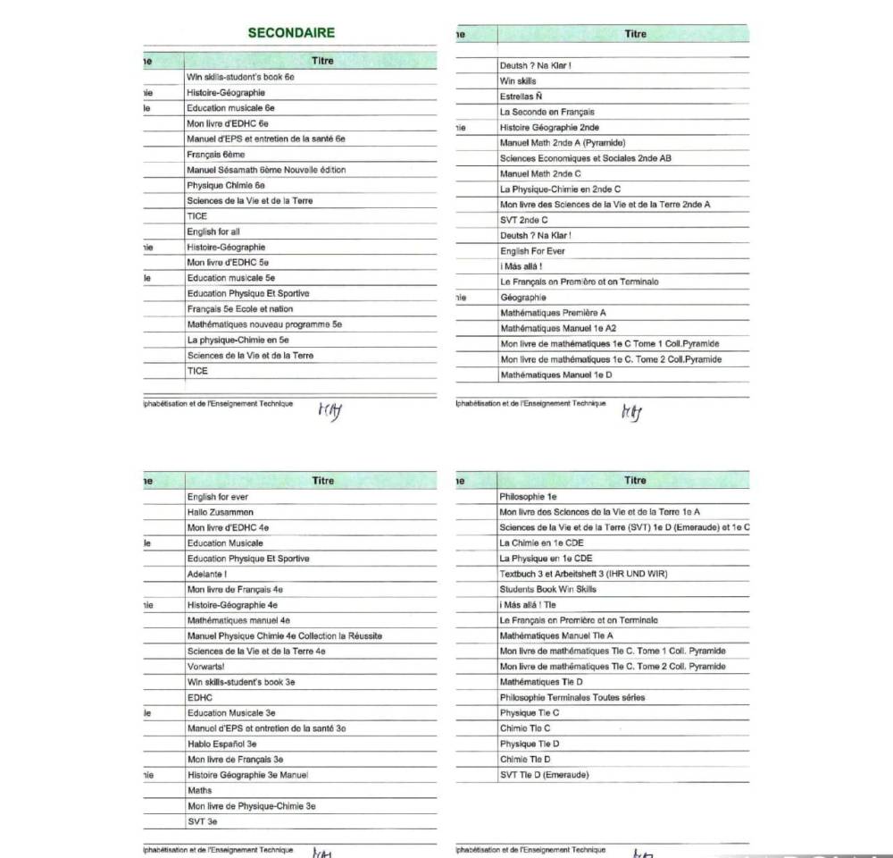 MANUELS SCOLAIRES/RENTREE 2026-2027: LE GOUVERNEMENT INTERDIT LES OUVRAGES QUI NE SONT PAS SUR LA LISTE OFFICIELLE
